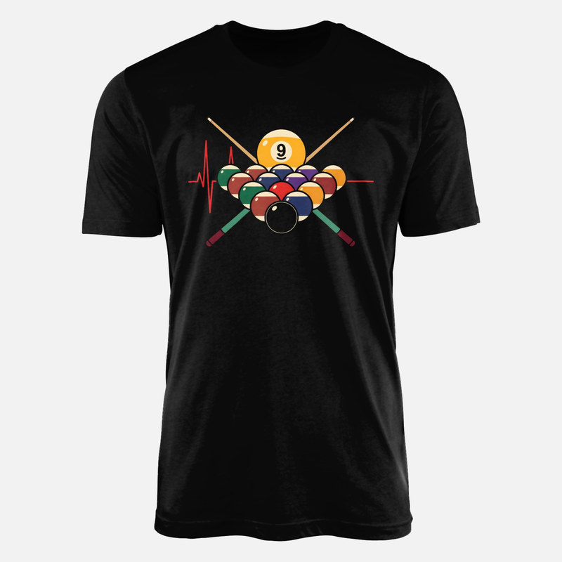 T-shirts: Pool Heartbeat 9-Ball &amp; Crossed Cues