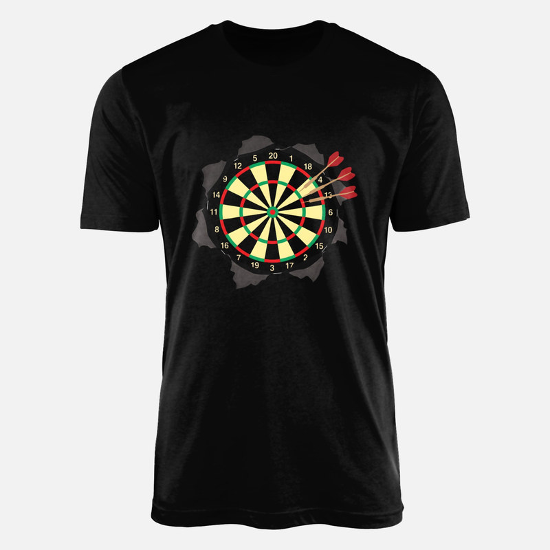 T-shirts: Ripped Dartboard with Darts