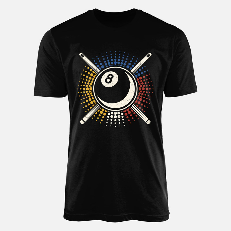 T-shirts: Retro 8 Ball and Crossed Cues