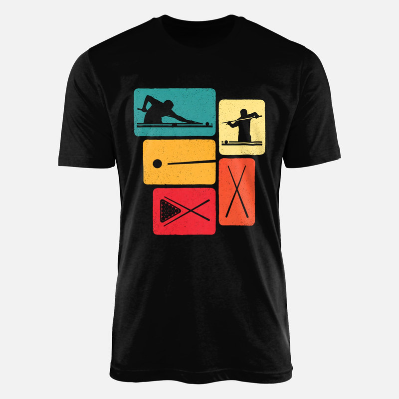 T-shirts: Retro Billiards Player Color Blocks