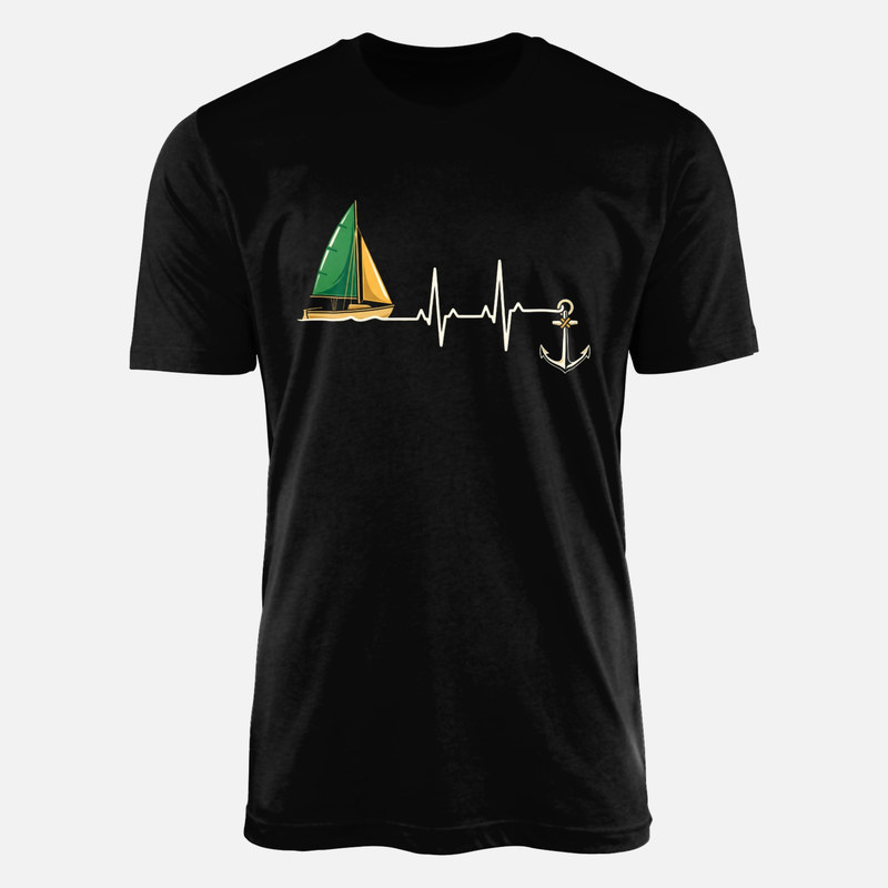 T-shirts: Sailboat Heartbeat with Nautical Anchor