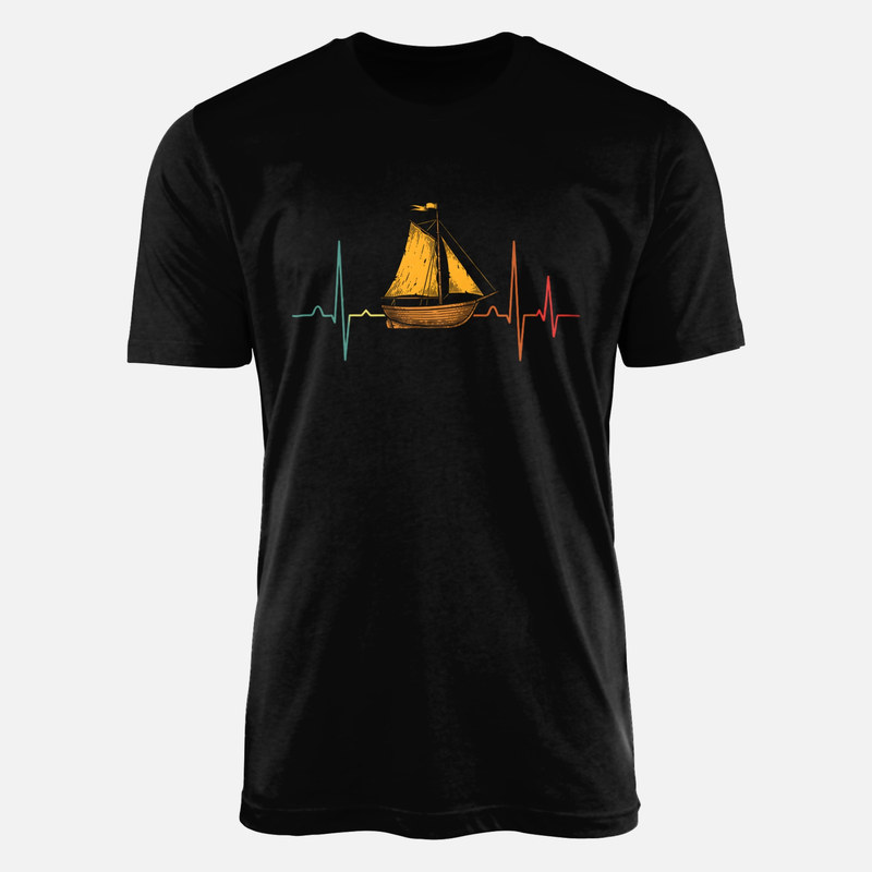 T-shirts: Sailboat Heartbeat Line