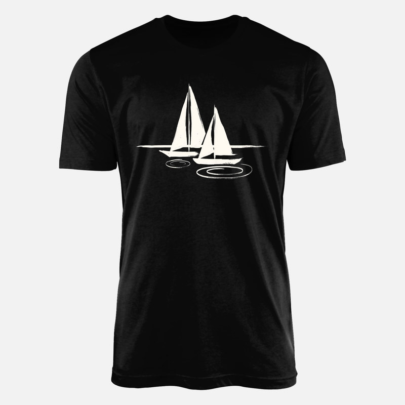 T-shirts: Zen Brush Stroke Sailboats
