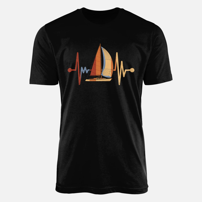 T-shirts: Sailboat ECG Pulse Line