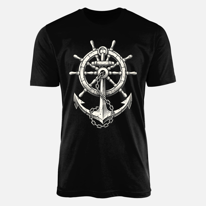 T-shirts: Vintage Anchor and Ship Wheel