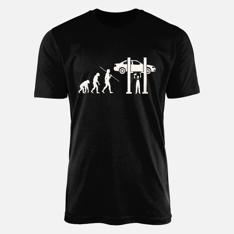 T-shirts: Car Mechanic Human Evolution Silhouette