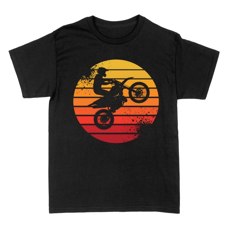 T-shirts: Retro Sunset Motocross Wheelie