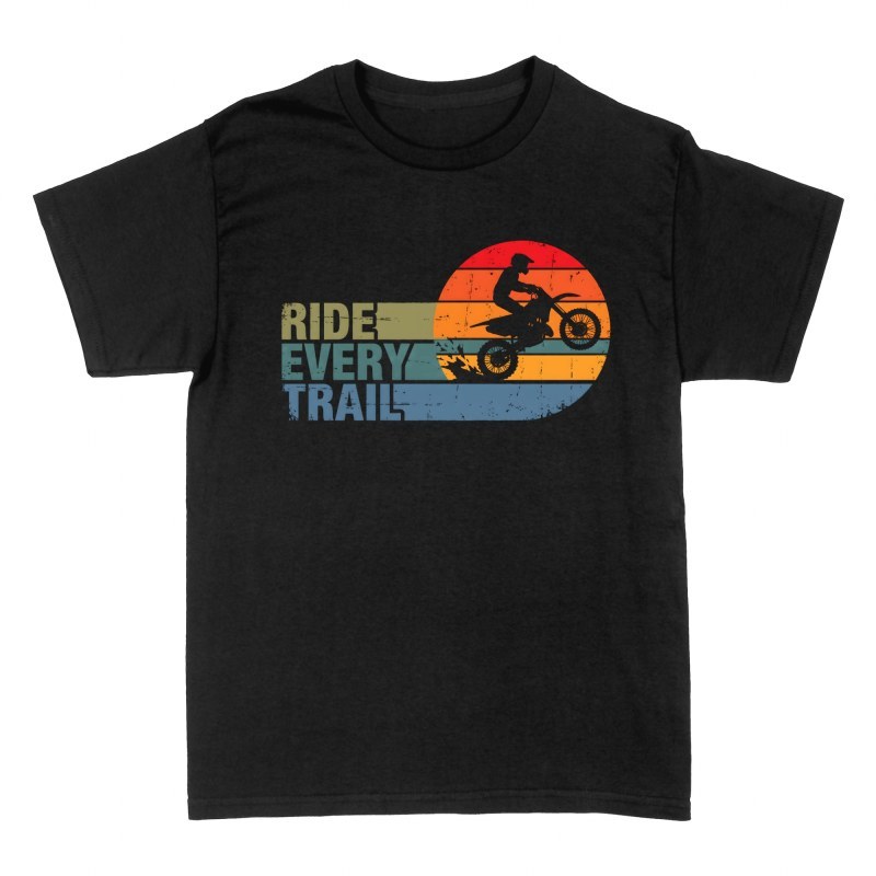 T-shirts: Ride Every Trail Retro Sunset Motocross