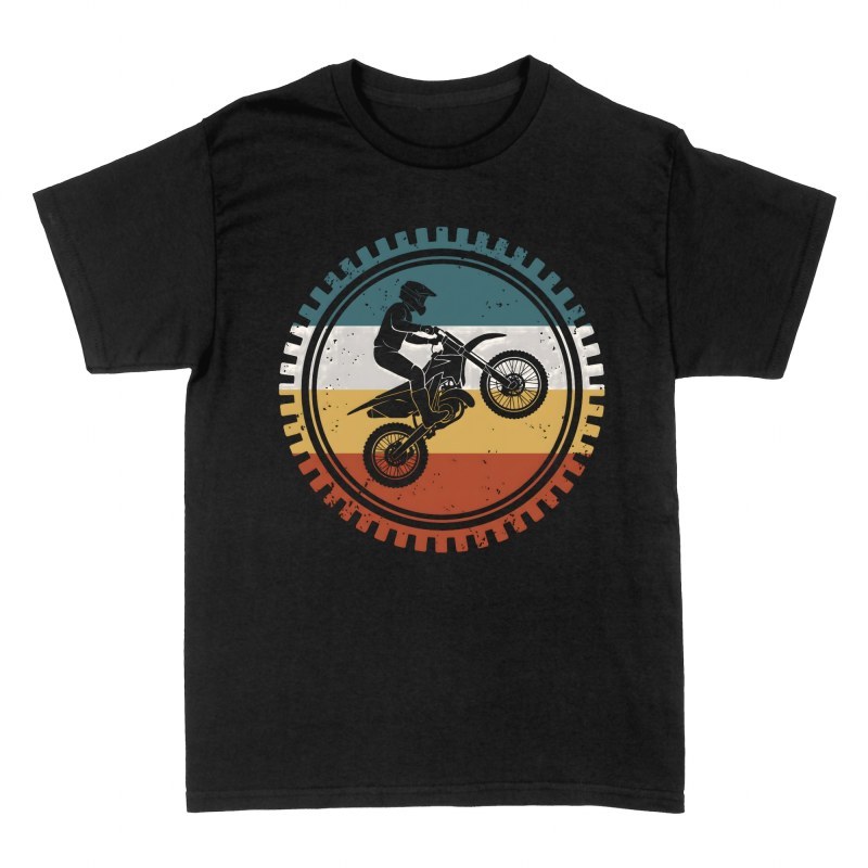 T-shirts: Retro Motocross Wheelie Gear