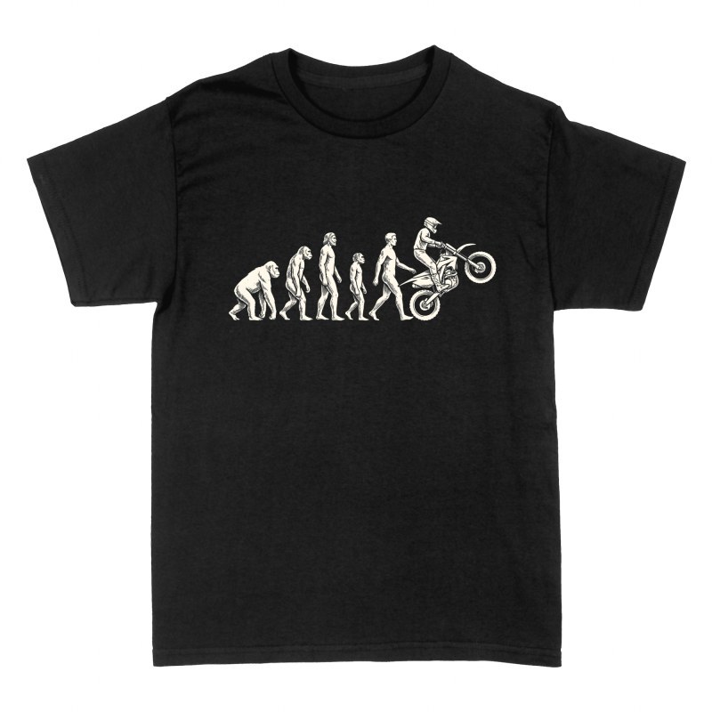 T-shirts: Motocross Human Evolution Wheelie