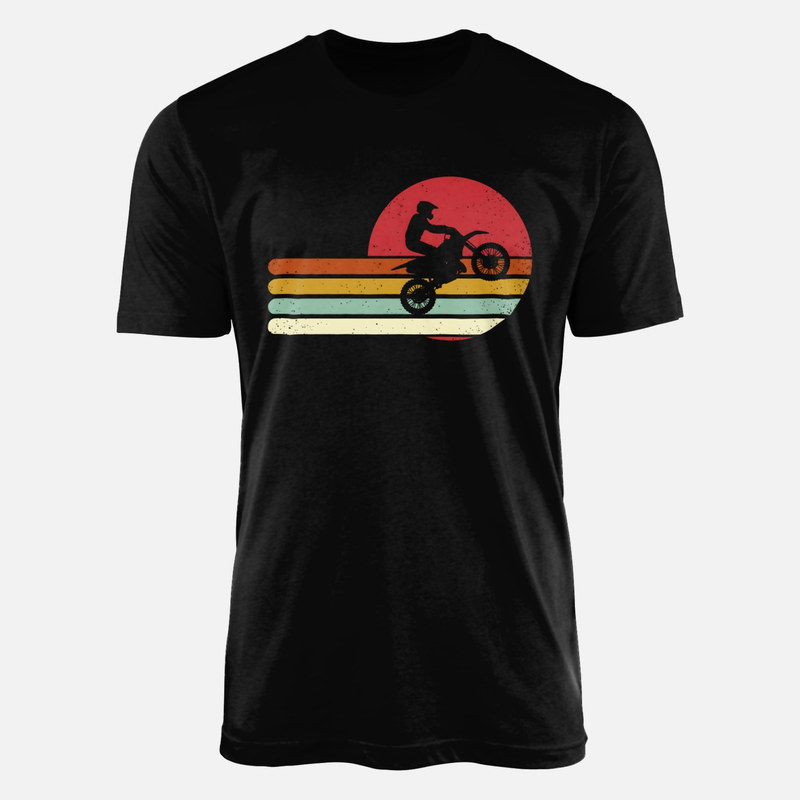T-shirts: Retro Sunset Motocross Wheelie
