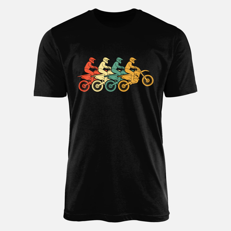 T-shirts: Retro Motocross Rider Sequence