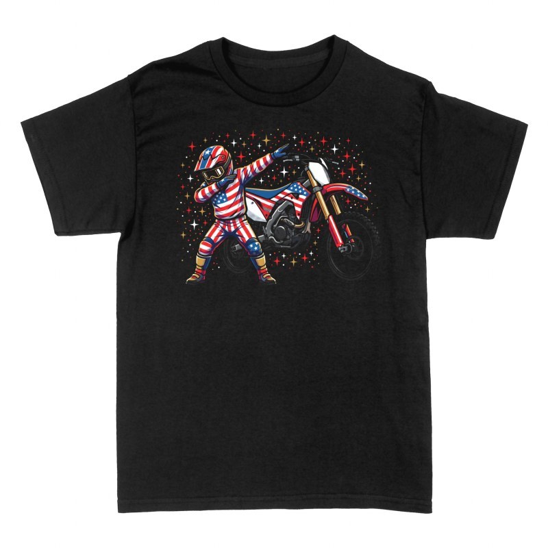 T-shirts: USA Flag Dabbing Dirt Bike Rider