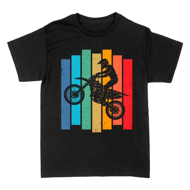 T-shirts: Retro Motocross Jump Stripes