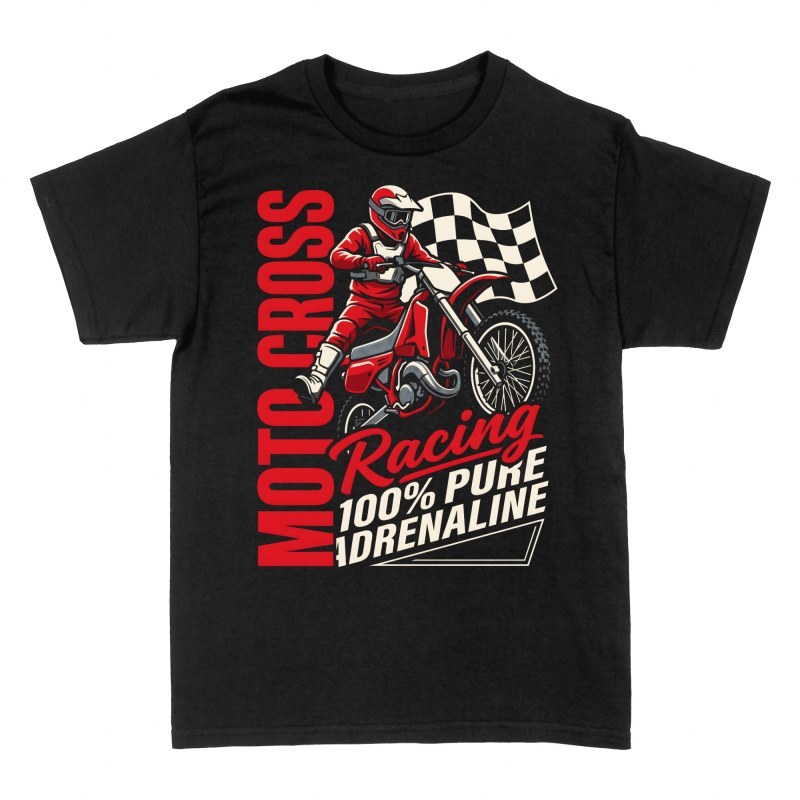 T-shirts: Moto Cross Racing 100% Pure Adrenaline