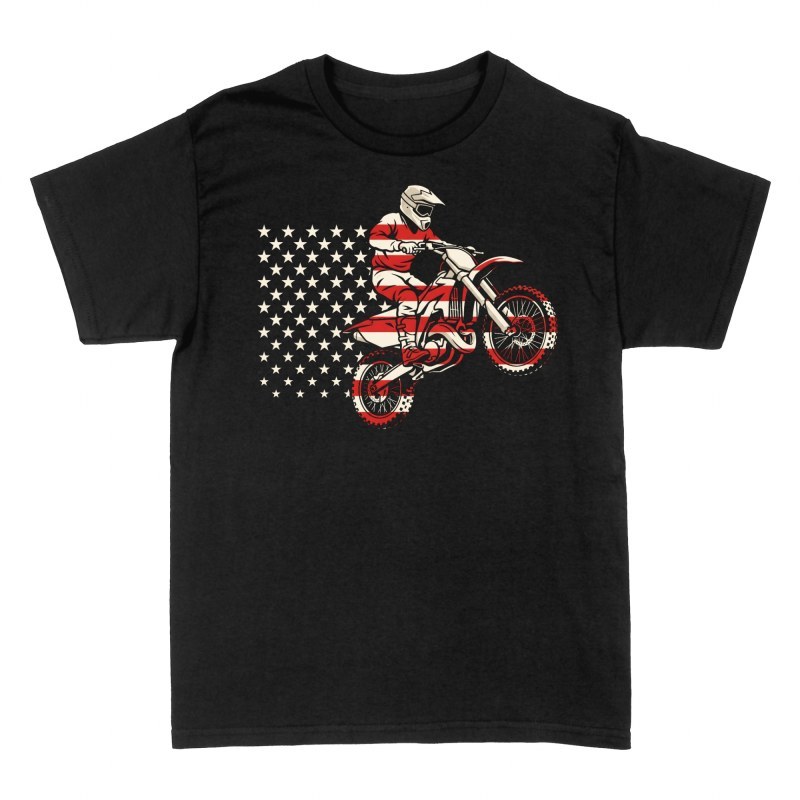 T-shirts: American Flag Motocross Jump
