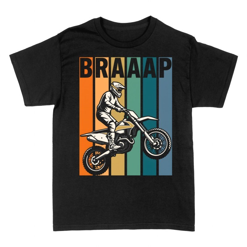 T-shirts: Retro Braaap Motocross Jump