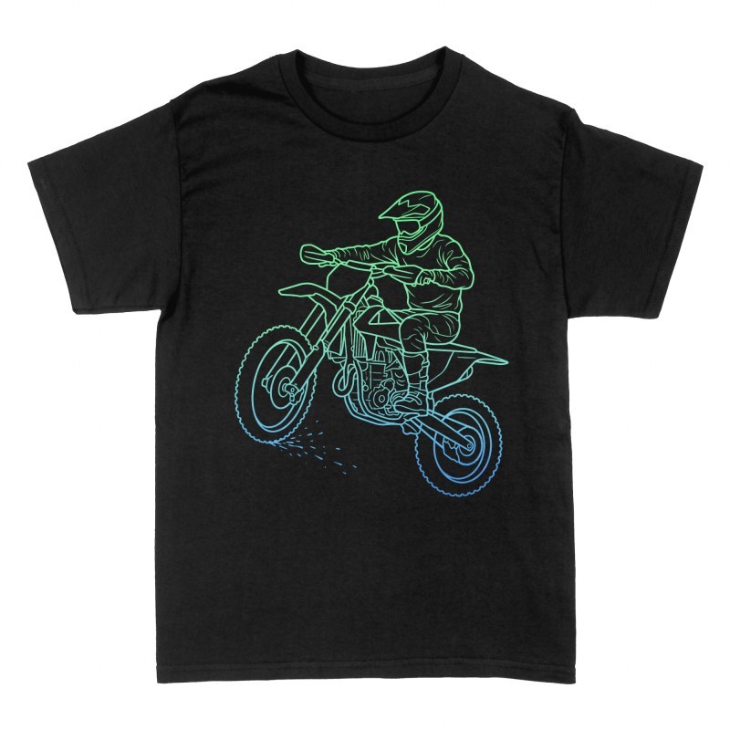 T-shirts: Jumping Motocross Rider Line Art