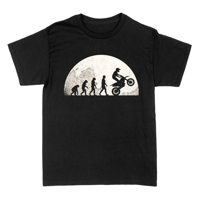 T-shirts: Motocross Evolution Wheelie Moon