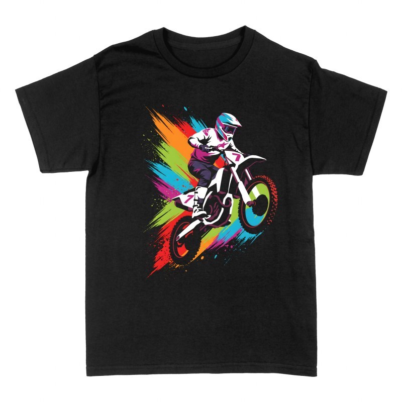 T-shirts: Colorful Motocross Jump Splash Art