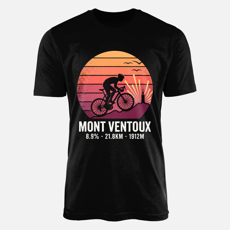 T-shirts: Mont Ventoux Cycling Retro Sunset