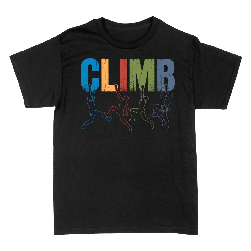 T-shirts: Climb Word with Hanging Climbers