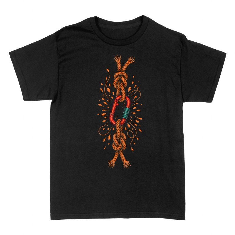 T-shirts: Climbing Carabiner with Rope