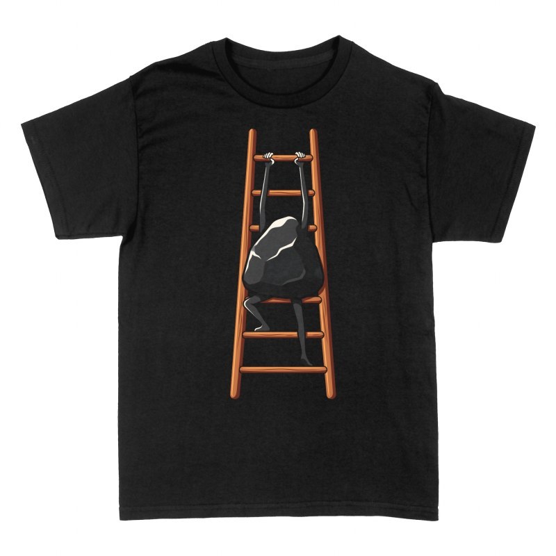 T-shirts: Rock Climbing a Ladder Cartoon
