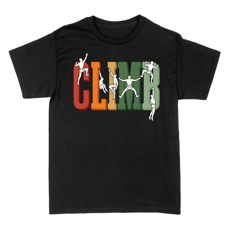 T-shirts: Climb 3D Climbers Silhouette
