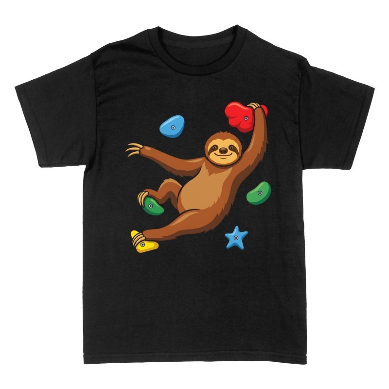 T-shirts: Sloth Climbing on Indoor Wall