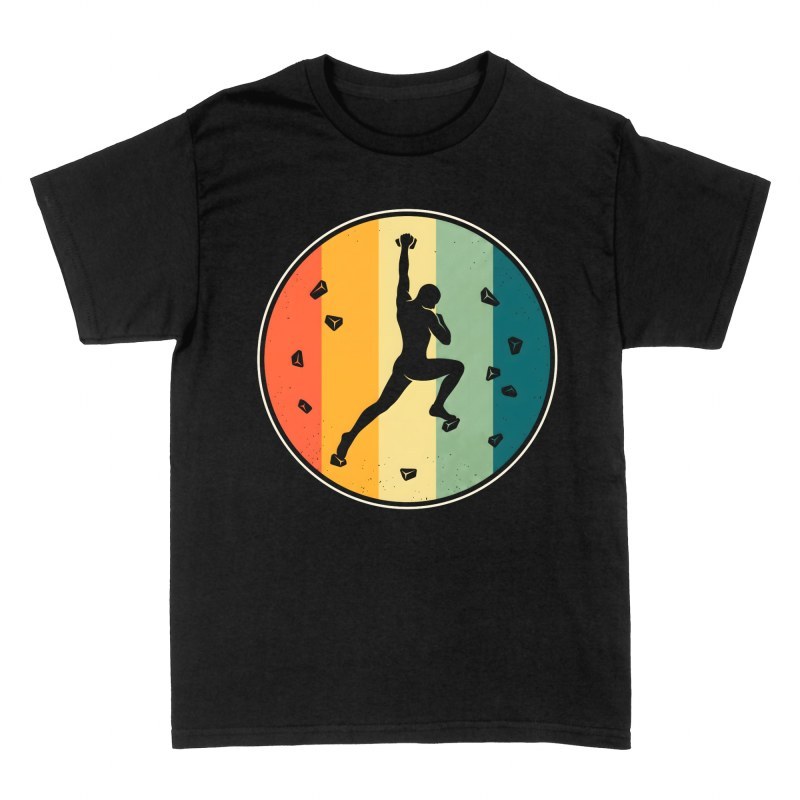T-shirts: Retro Vintage Climber Silhouette Circle