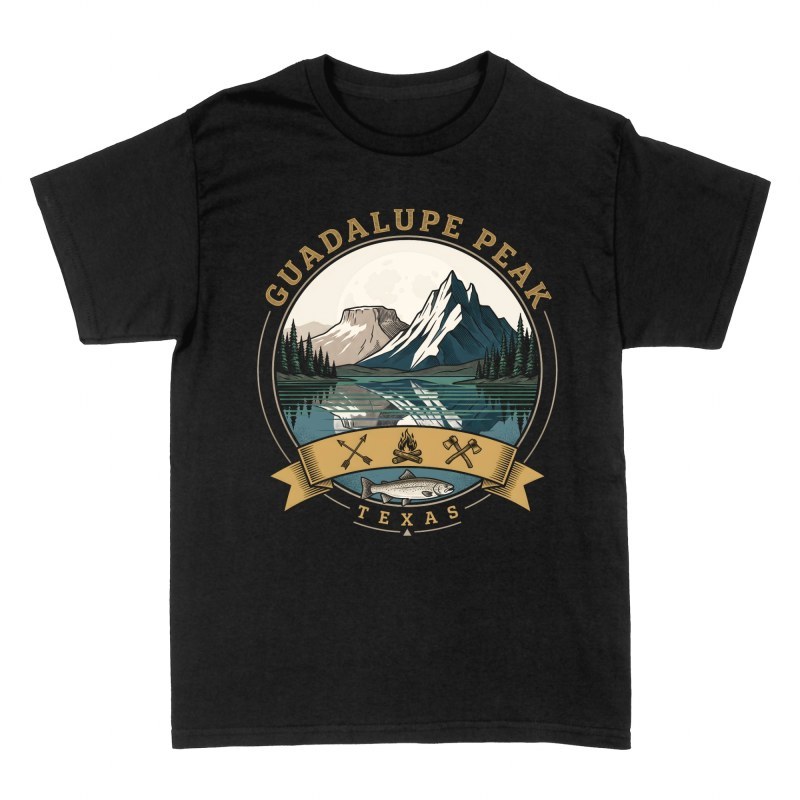 T-shirts: Guadalupe Peak Texas Nature Emblem