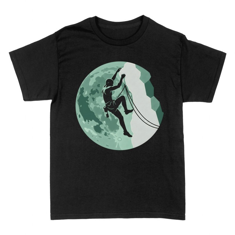 T-shirts: Rock Climber and Full Moon Silhouette
