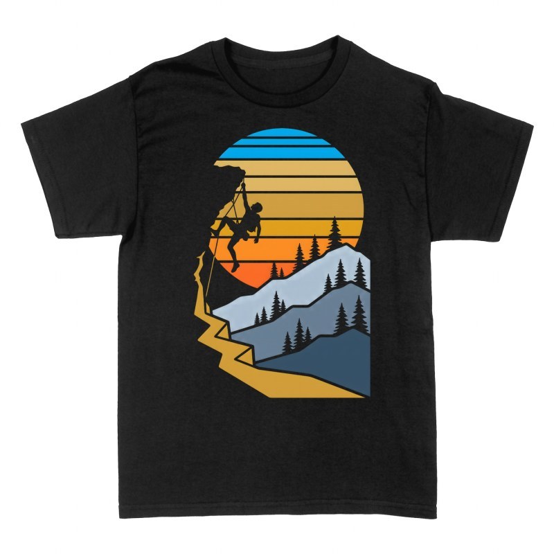 T-shirts: Rock Climber Retro Sunset