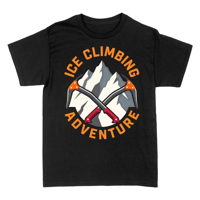 T-shirts: Ice Climbing Adventure Crossed Ice Axes