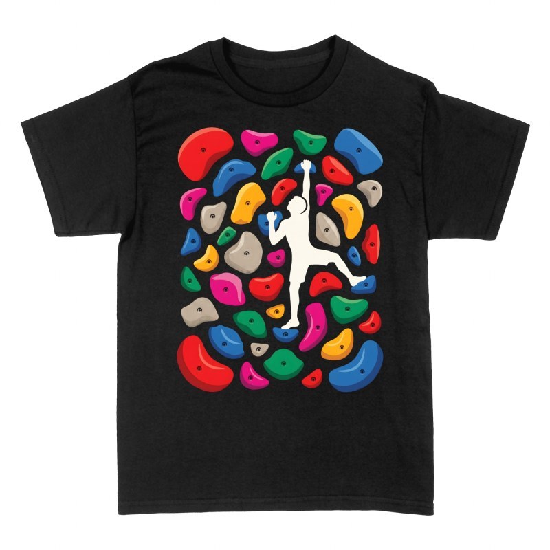 T-shirts: Climber on Colorful Holds