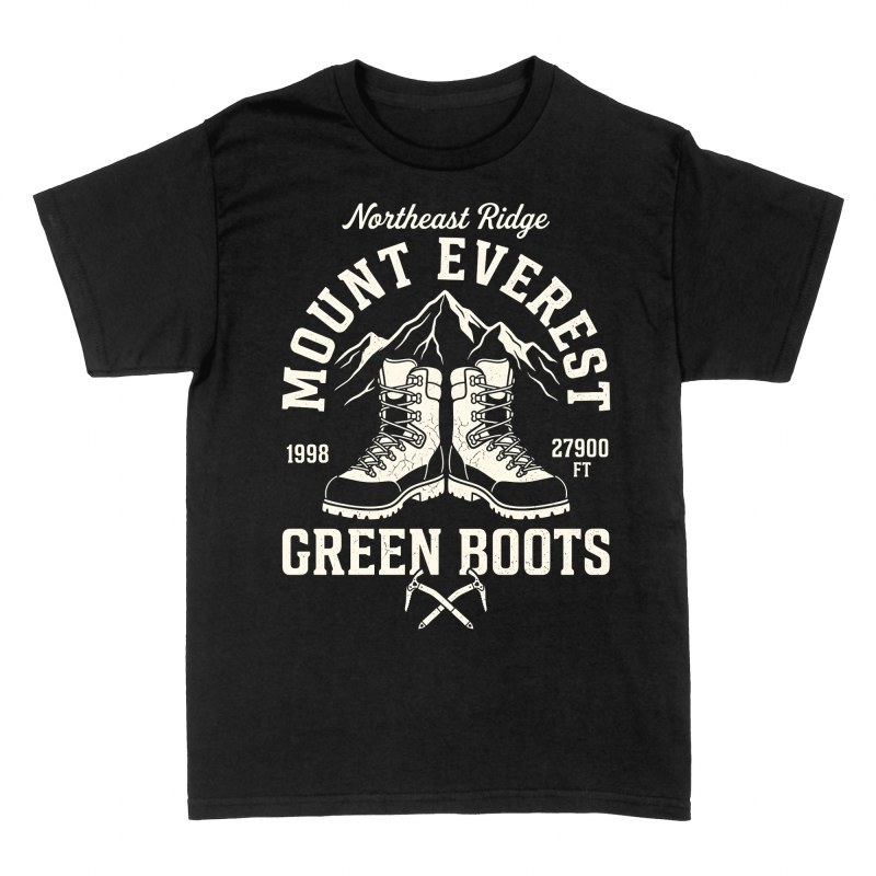 T-shirts: Mount Everest Green Boots 1998
