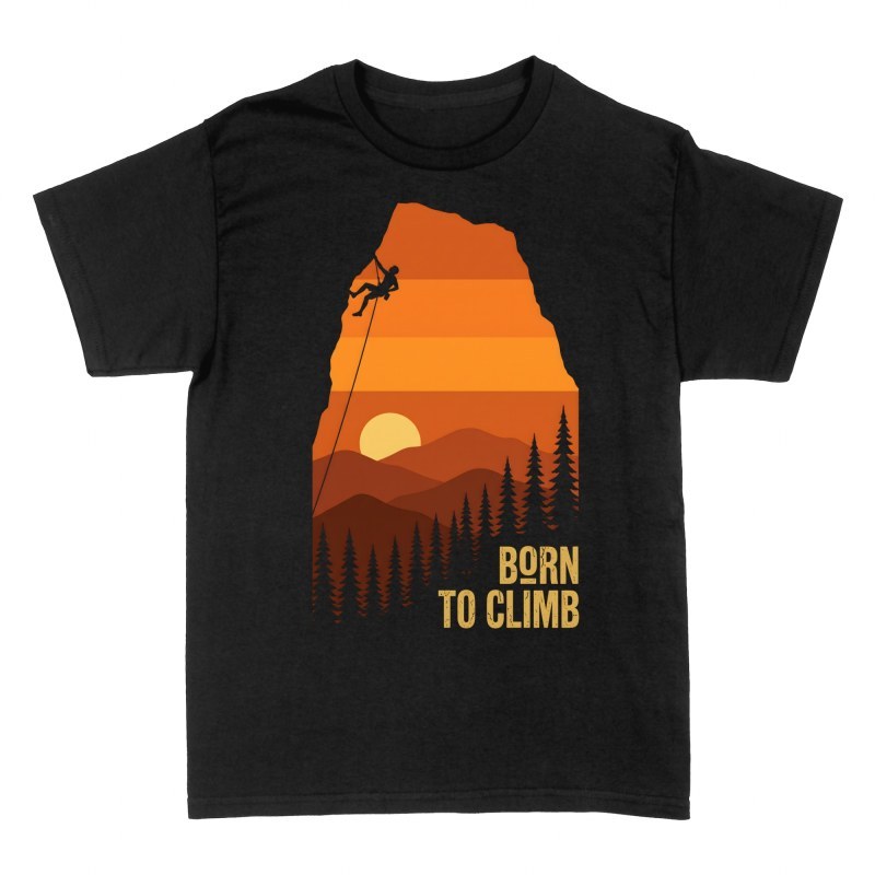 T-shirts: Born to Climb Mountain Sunset