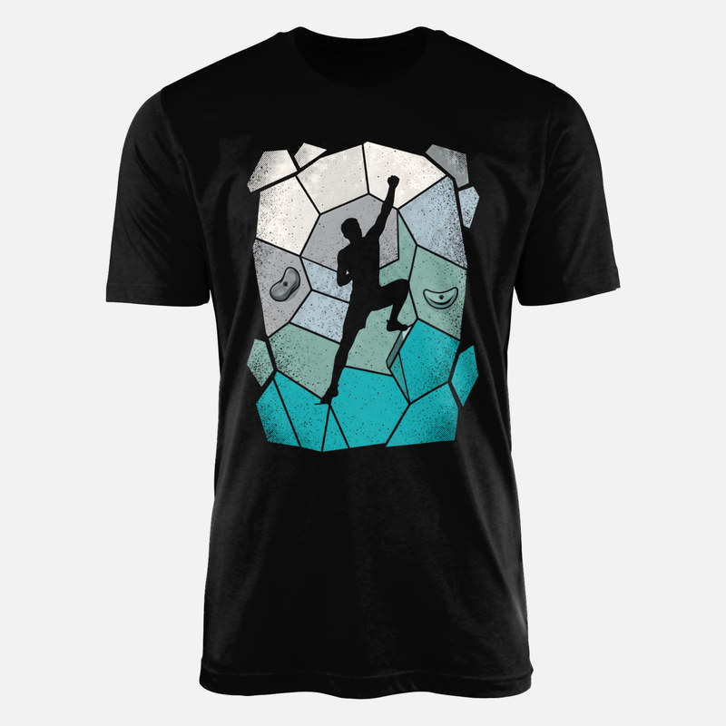 T-shirts: Geometric Rock Climbing Silhouette