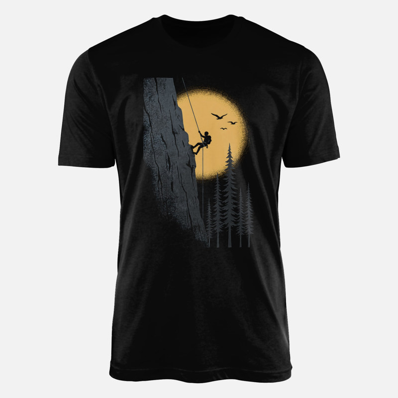 T-shirts: Rappelling Climber at Sunset