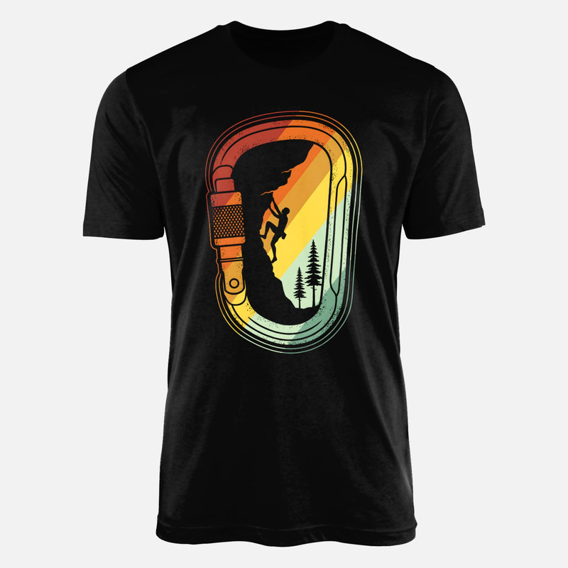 T-shirts: Retro Carabiner Rock Climber