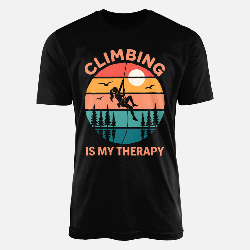 T-shirts: Climbing Is My Therapy Sunset