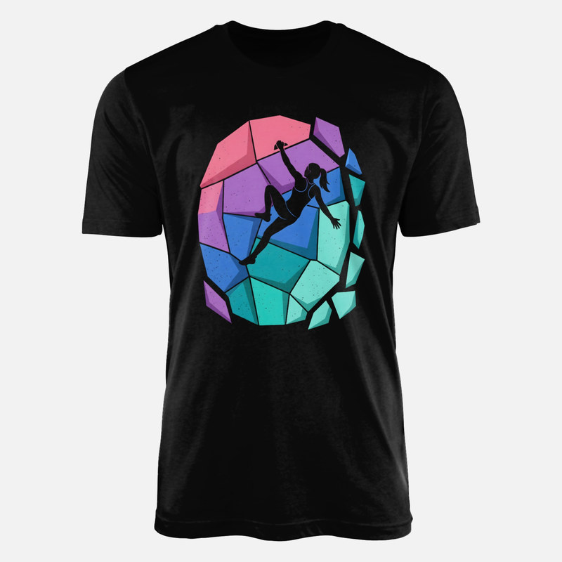 T-shirts: Geometric Female Climber Silhouette