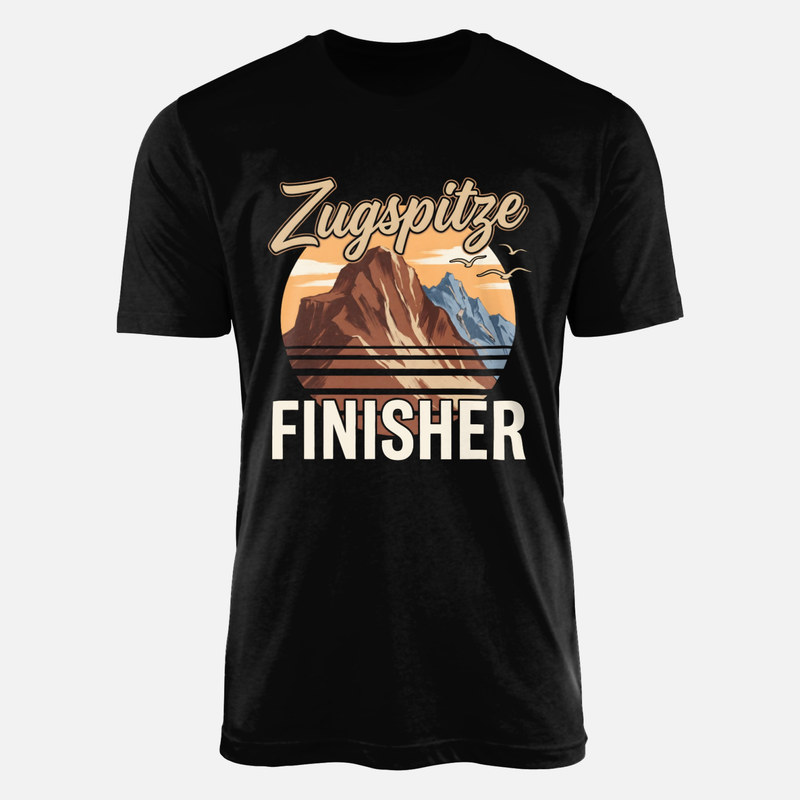 T-shirts: Retro Zugspitze Finisher Sunset