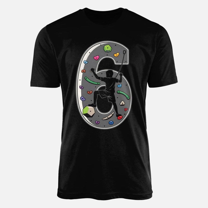 T-shirts: 6th Birthday Climbing Wall Kid