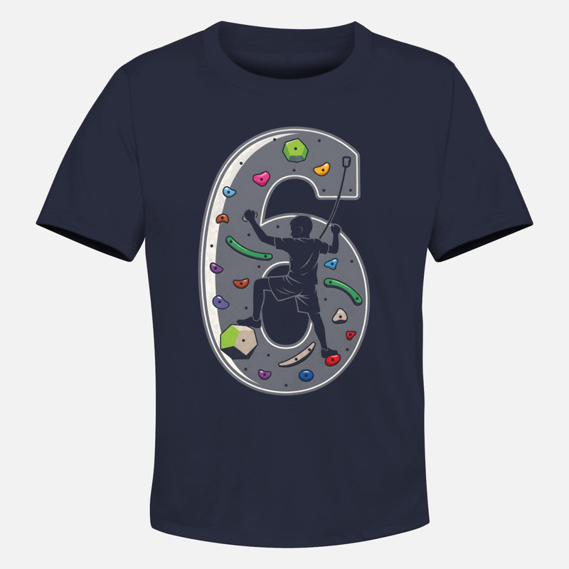 T-shirts: 6th Birthday Climbing Wall Kid