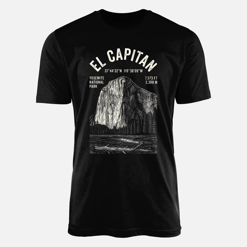 T-shirts: El Capitan Yosemite Coordinates