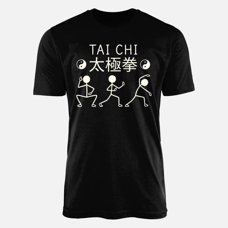 T-shirts: Tai Chi Stick Figures with Yin Yang
