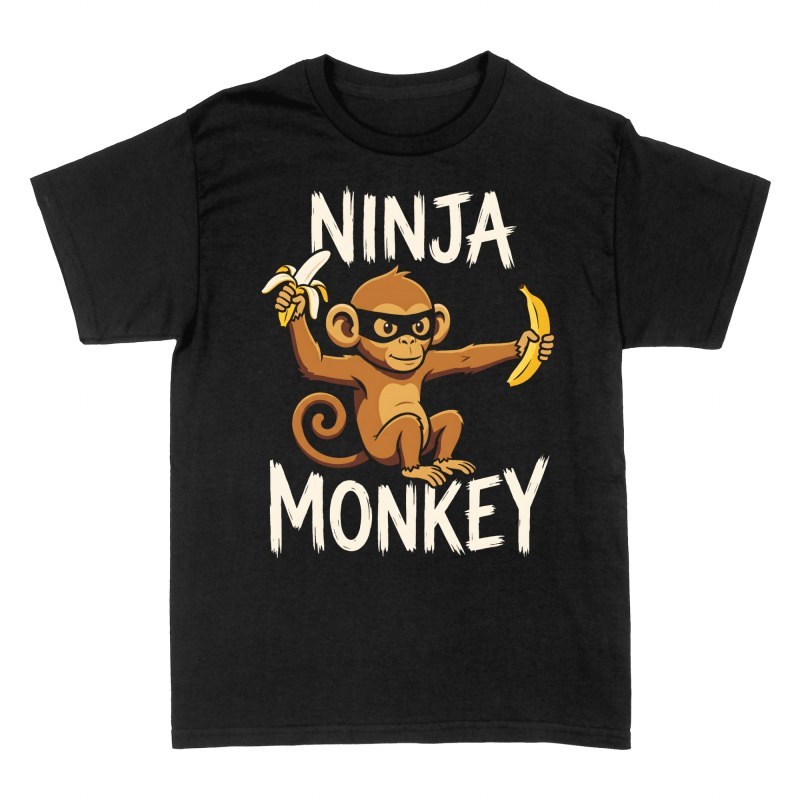 T-shirts: Ninja Monkey with Bananas