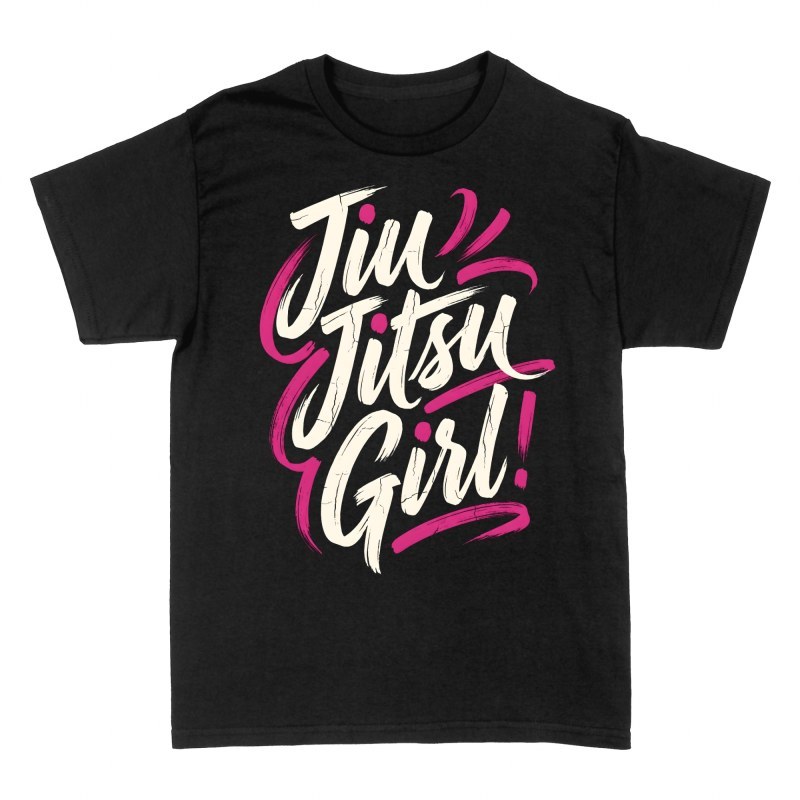 T-shirts: Jiu Jitsu Girl Distressed Brush
